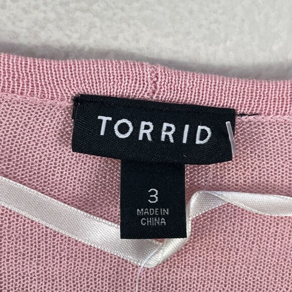 NEW Torrid Womens Plus 3X Tissue Weight Pullover Surplice Sweater Bleached Mauve - Picture 3 of 9